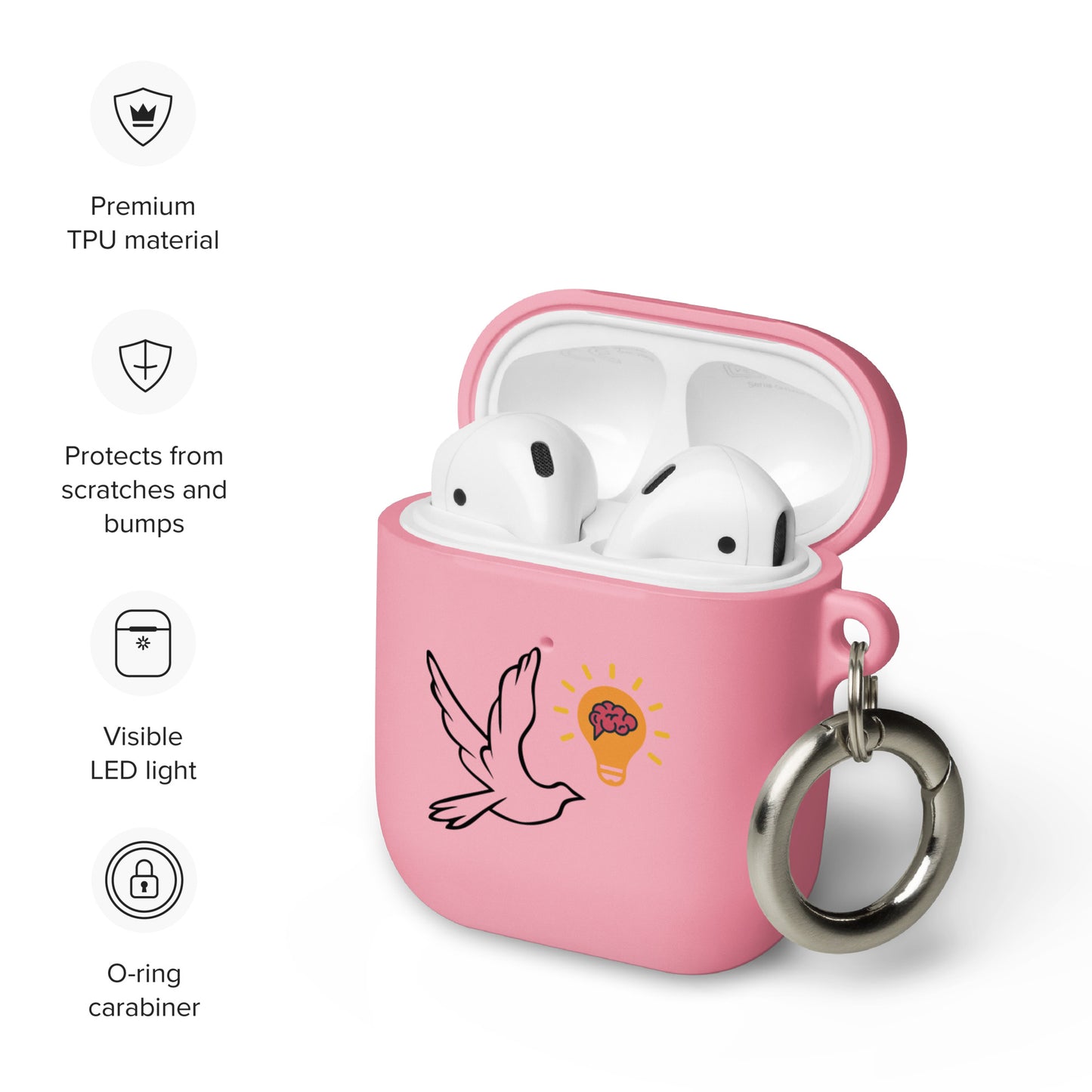 AirPods case | Better Outcomes | Logo | White and Pink - Better Outcomes