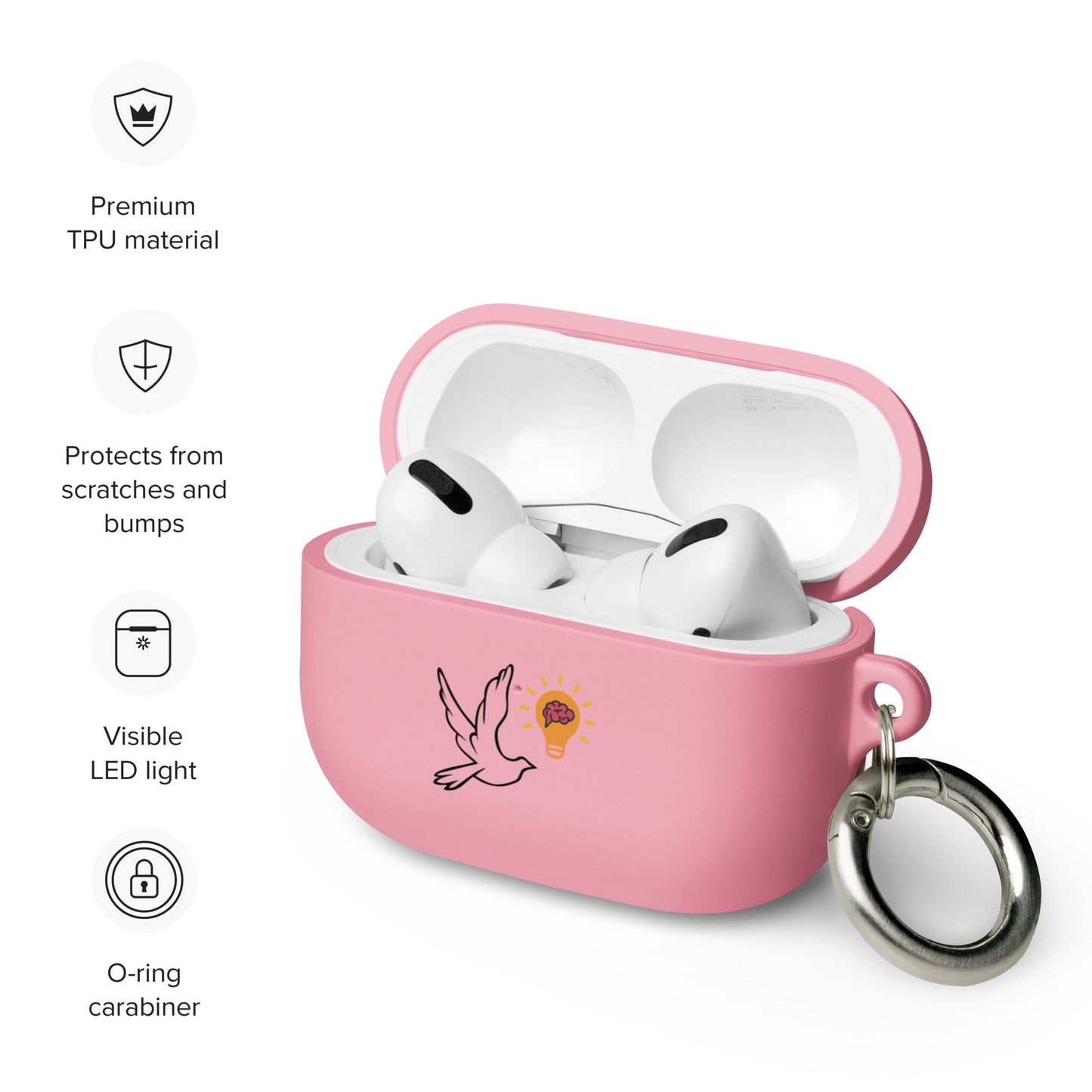 AirPods case | Better Outcomes | Logo | White and Pink - Better Outcomes