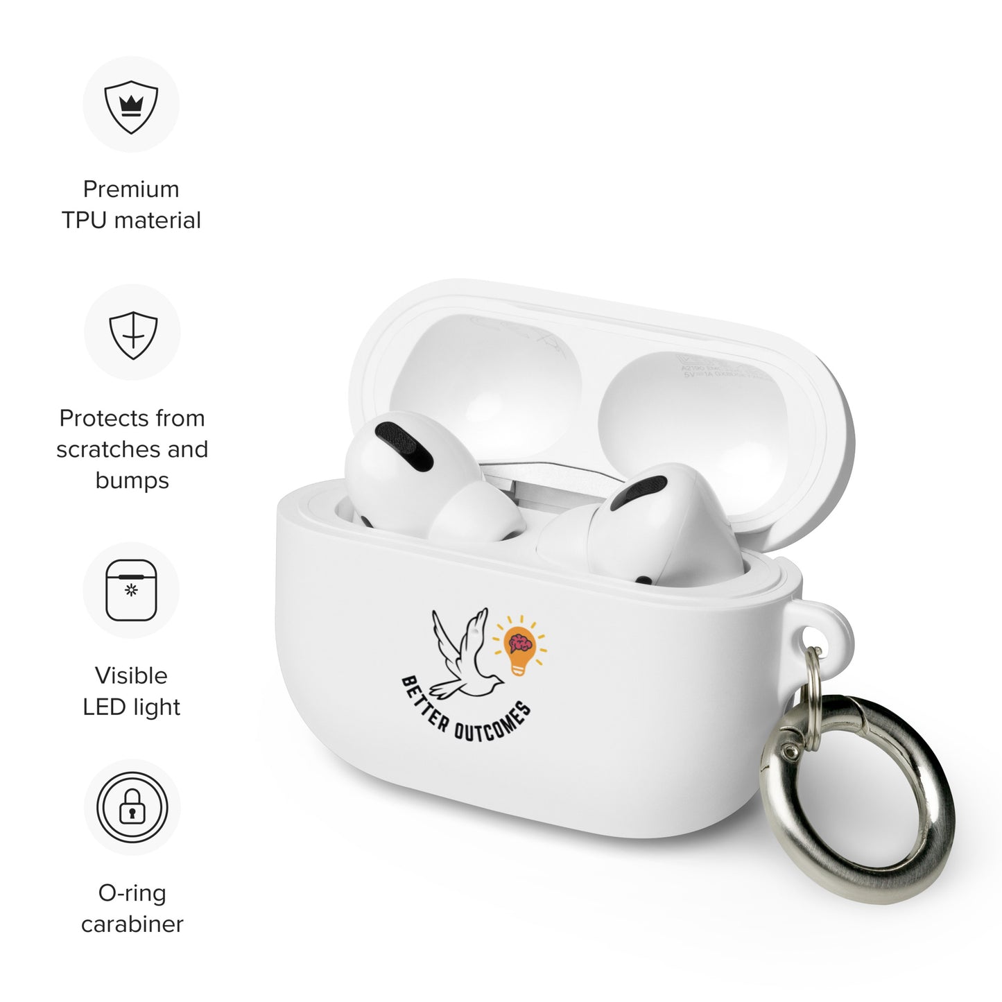 AirPods case | Better Outcomes | White and Pink - Better Outcomes