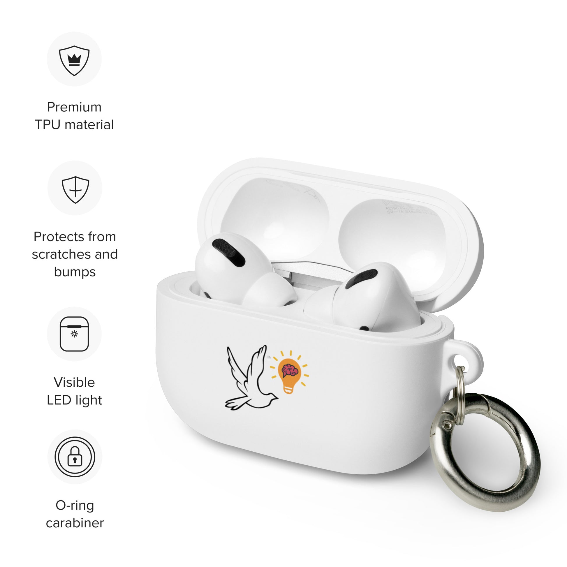 AirPods case | Better Outcomes | Logo | White and Pink - Better Outcomes
