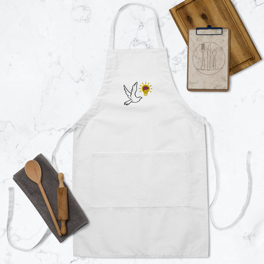 Embroidered Apron | Better Outcomes | Logo | White - Better Outcomes