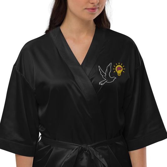 Satin Robe | Better Outcomes | Logo Black - Better Outcomes