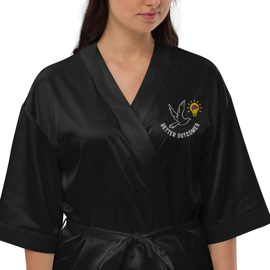 Satin Robe | Better Outcomes | Black - Better Outcomes