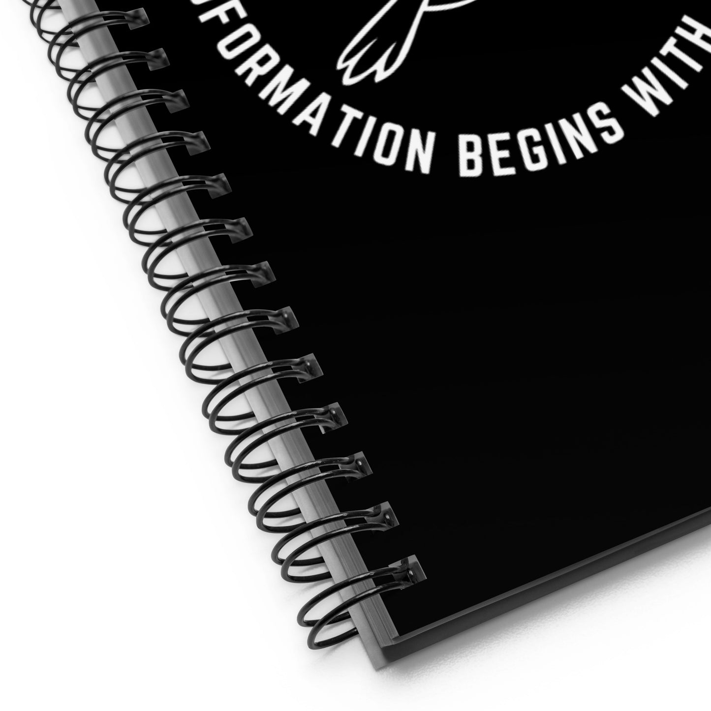 Spiral notebook | Better Outcomes | Slogan | Transformation Begins with a New Mindset | Black - Better Outcomes