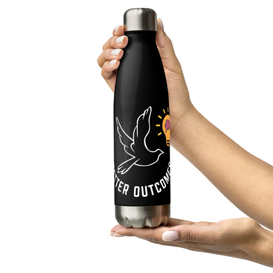 Stainless Steel Water Bottle | Better Outcomes | Black - Better Outcomes