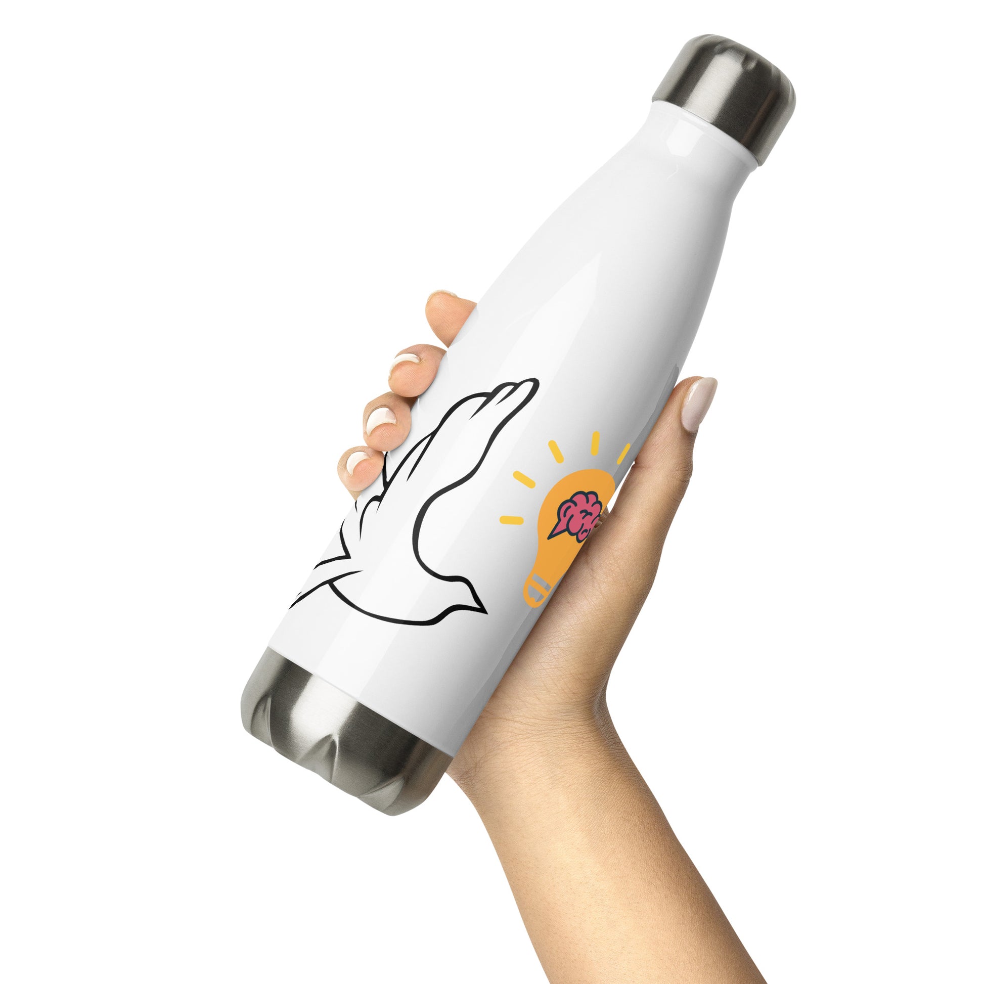 Stainless Steel Water Bottle | Better Outcomes | Logo | White - Better Outcomes