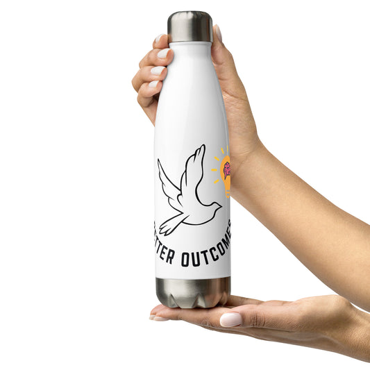 Stainless Steel Water Bottle | Better Outcomes | White - Better Outcomes