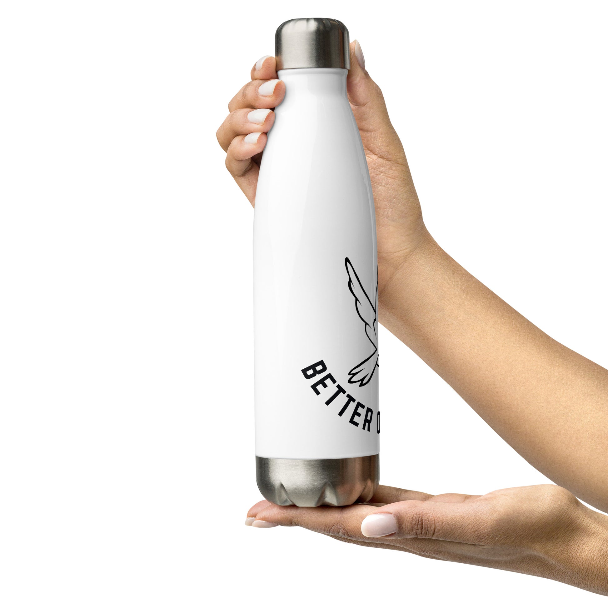 Stainless Steel Water Bottle | Better Outcomes | White - Better Outcomes