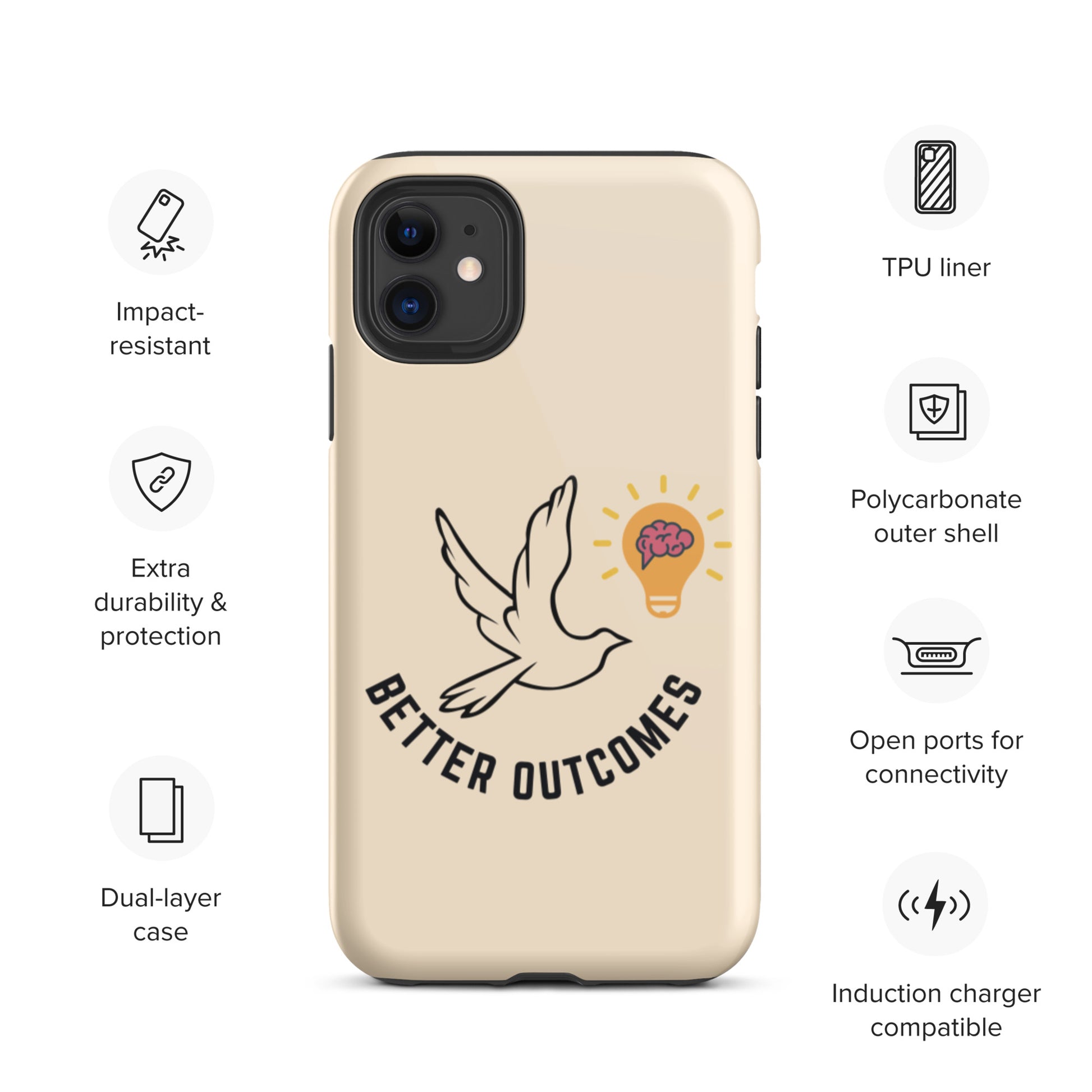 Tough iPhone case | Better Outcomes | Papaya Whip - Better Outcomes