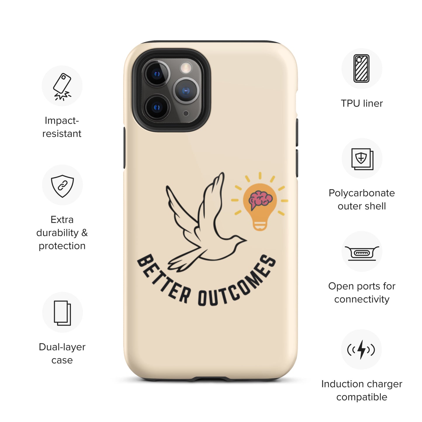 Tough iPhone case | Better Outcomes | Papaya Whip - Better Outcomes