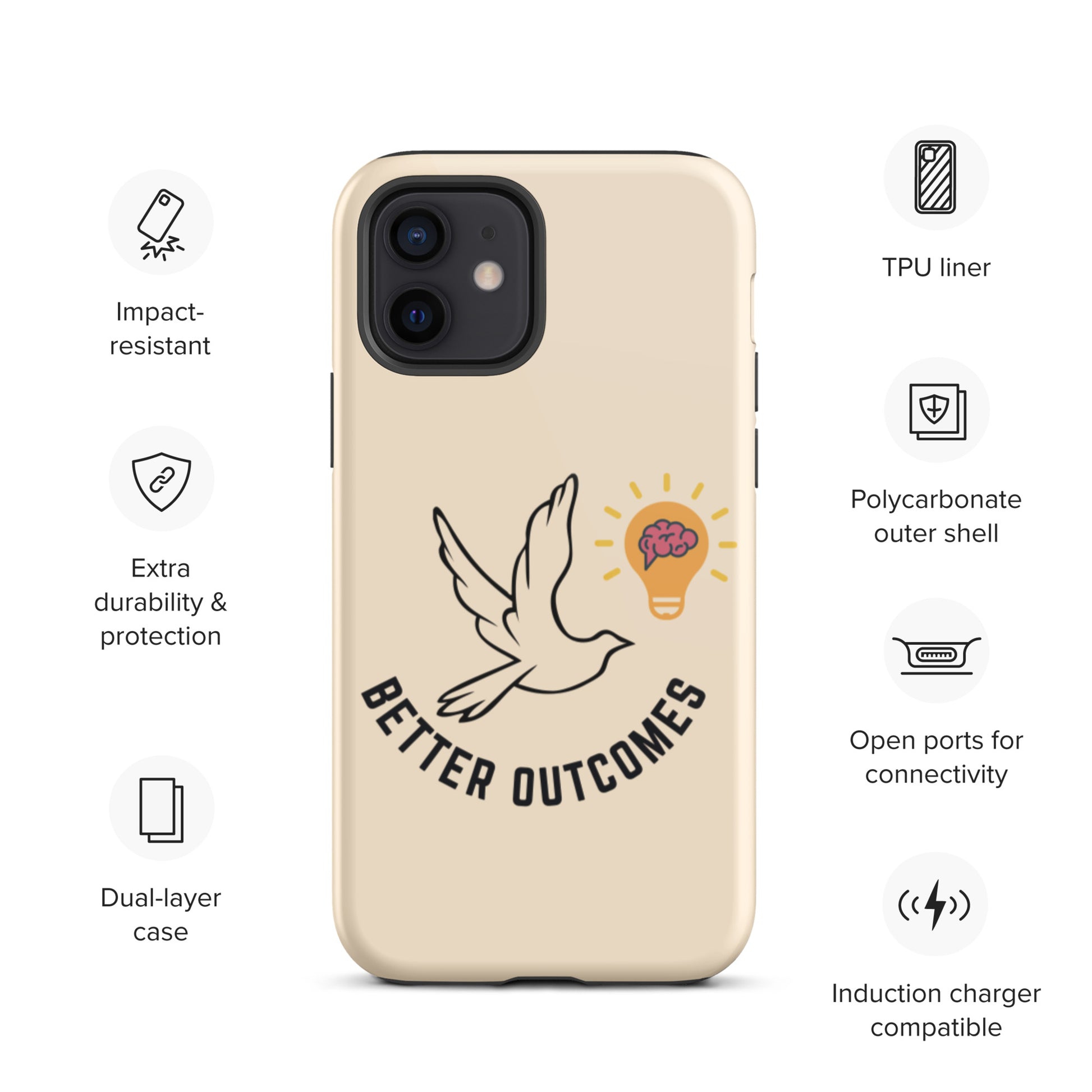 Tough iPhone case | Better Outcomes | Papaya Whip - Better Outcomes