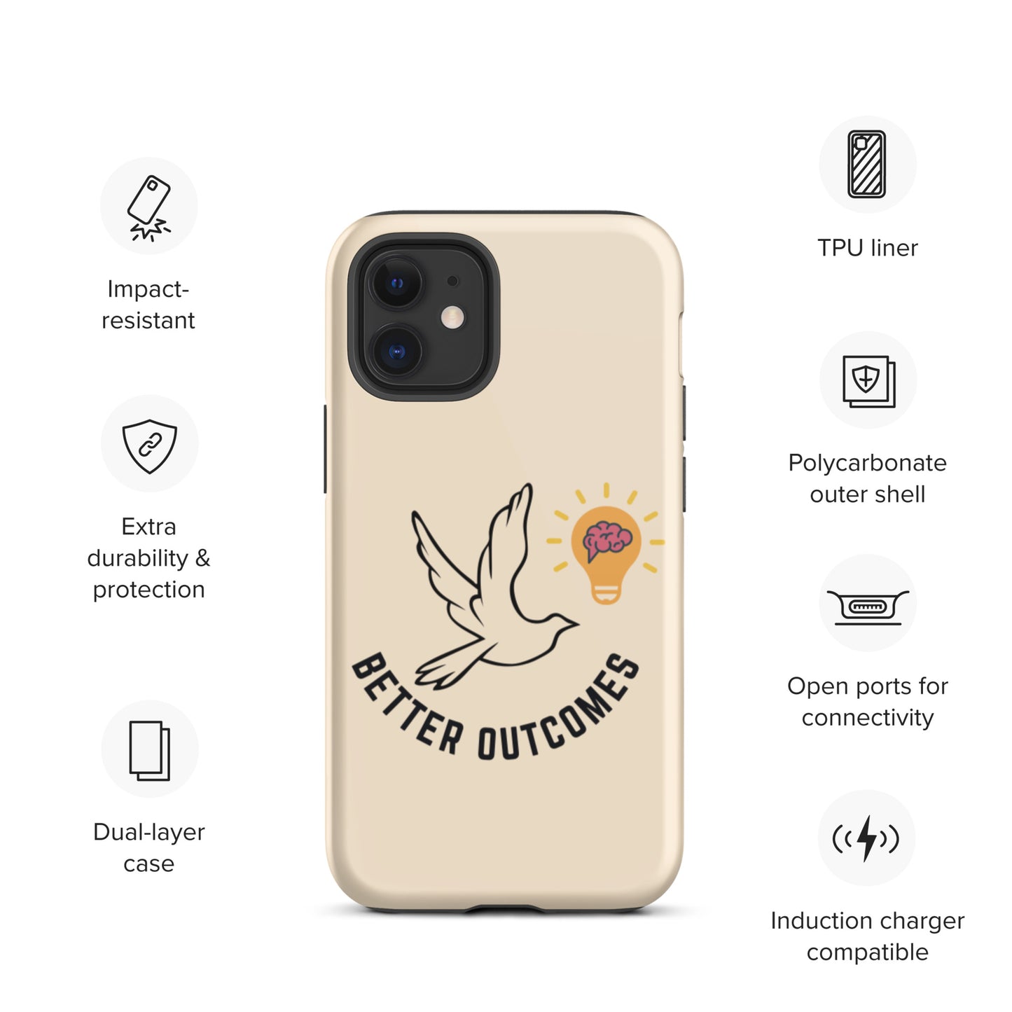 Tough iPhone case | Better Outcomes | Papaya Whip - Better Outcomes