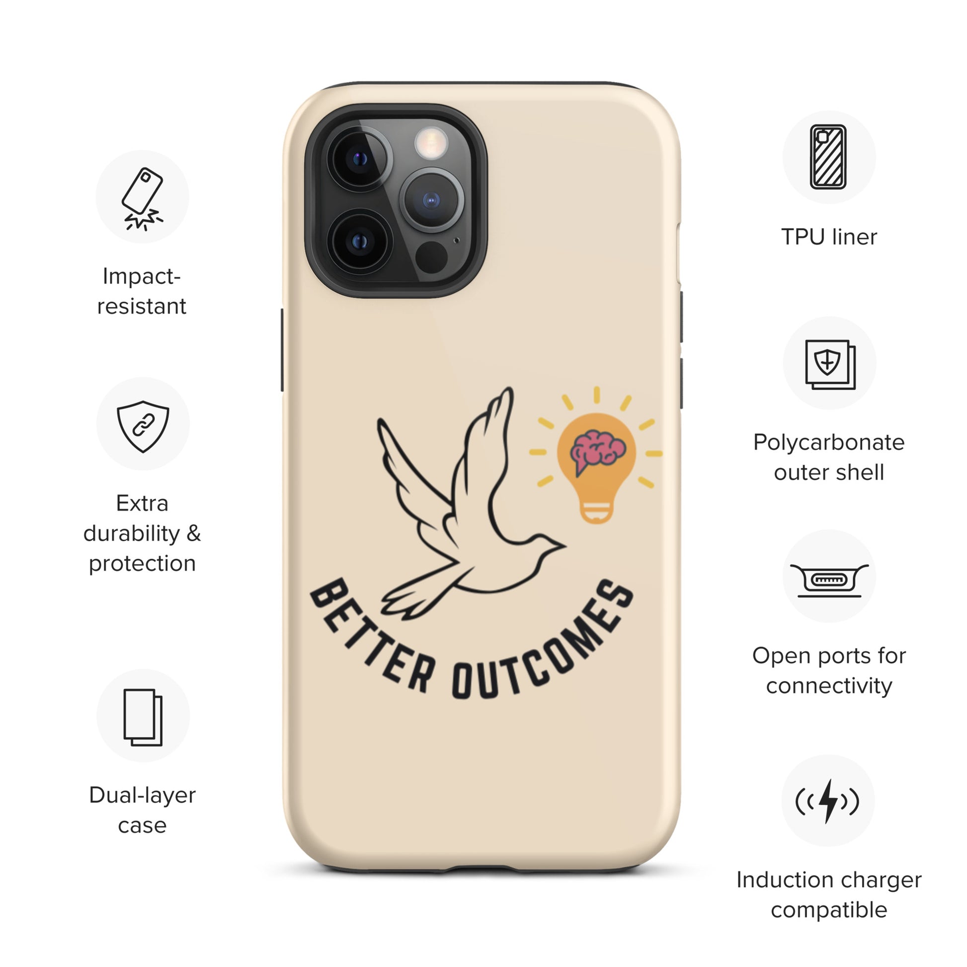 Tough iPhone case | Better Outcomes | Papaya Whip - Better Outcomes