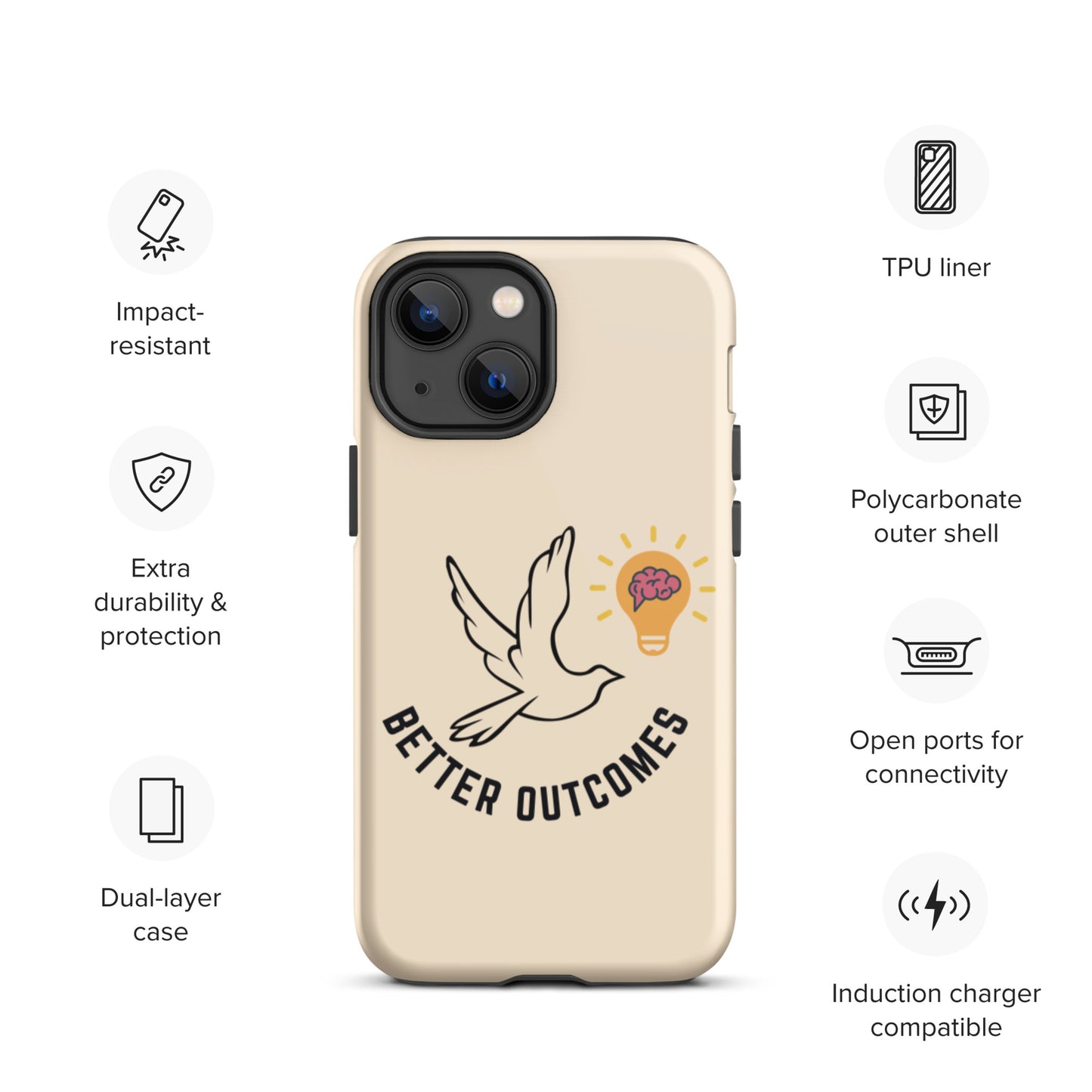 Tough iPhone case | Better Outcomes | Papaya Whip - Better Outcomes