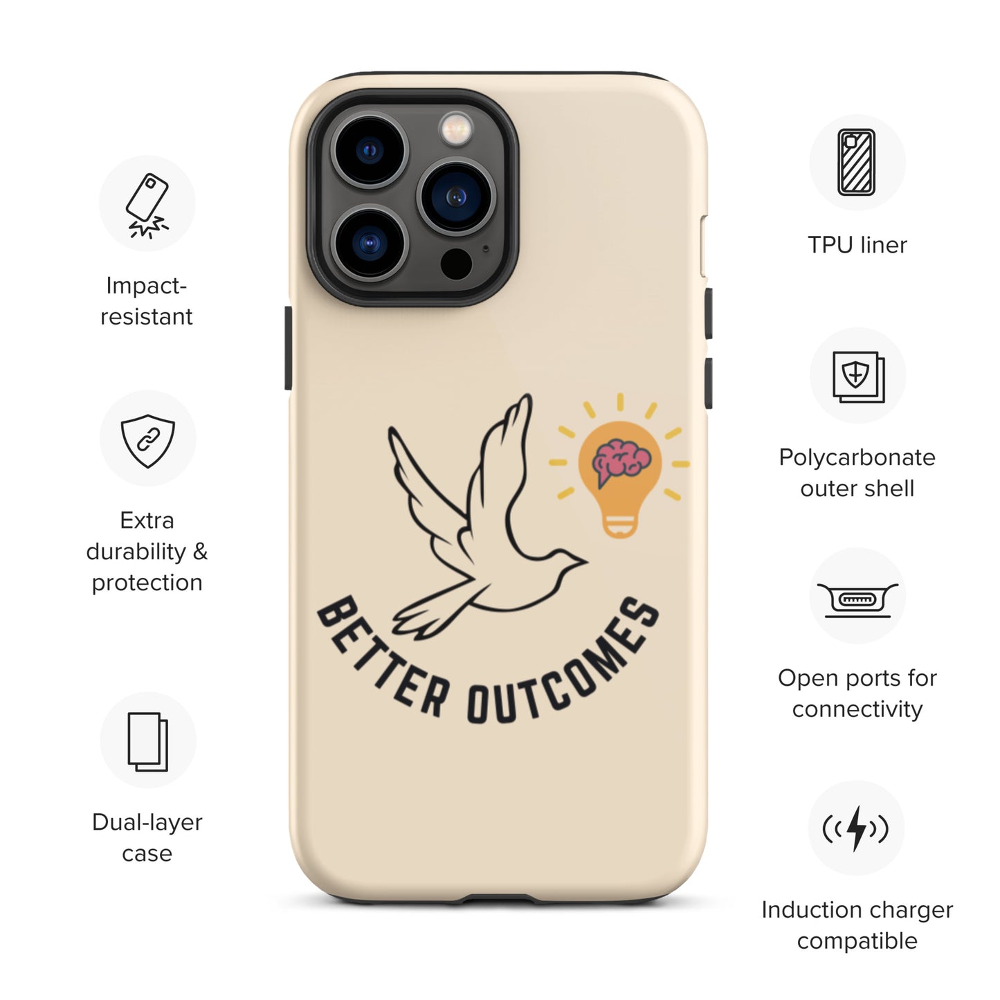 Tough iPhone case | Better Outcomes | Papaya Whip - Better Outcomes