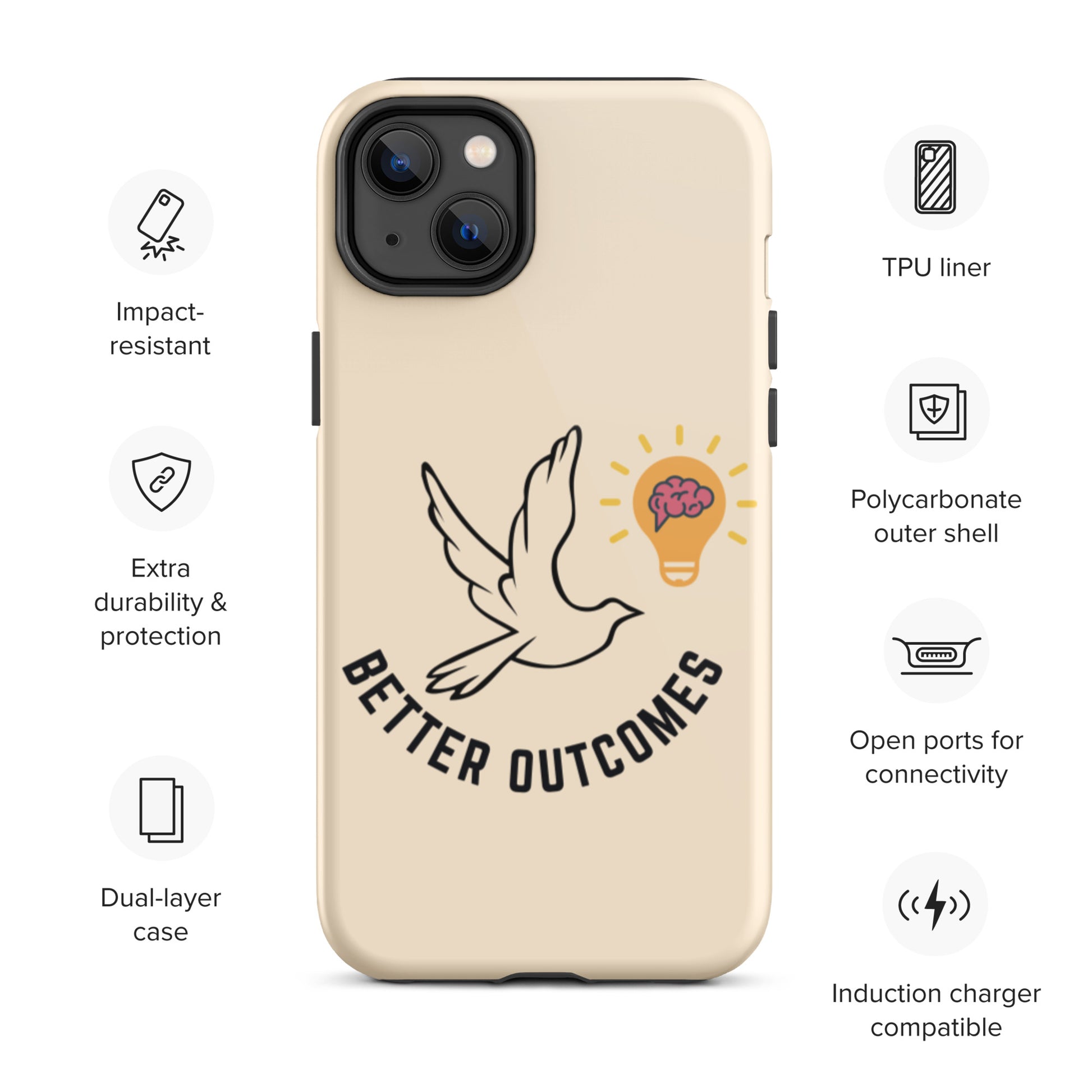 Tough iPhone case | Better Outcomes | Papaya Whip - Better Outcomes