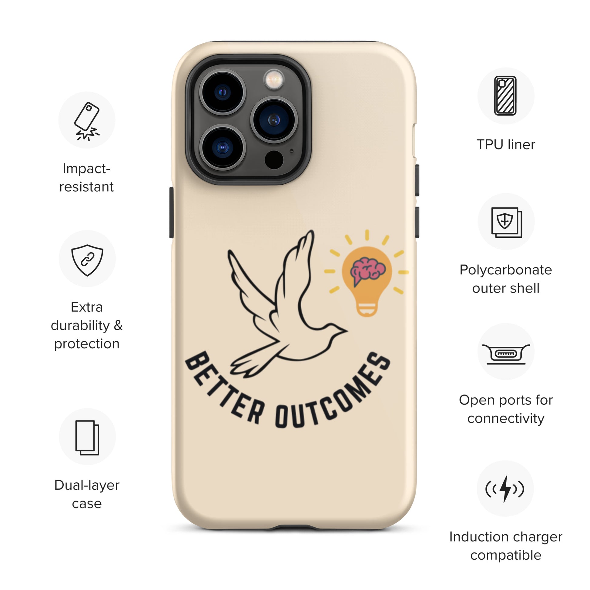 Tough iPhone case | Better Outcomes | Papaya Whip - Better Outcomes