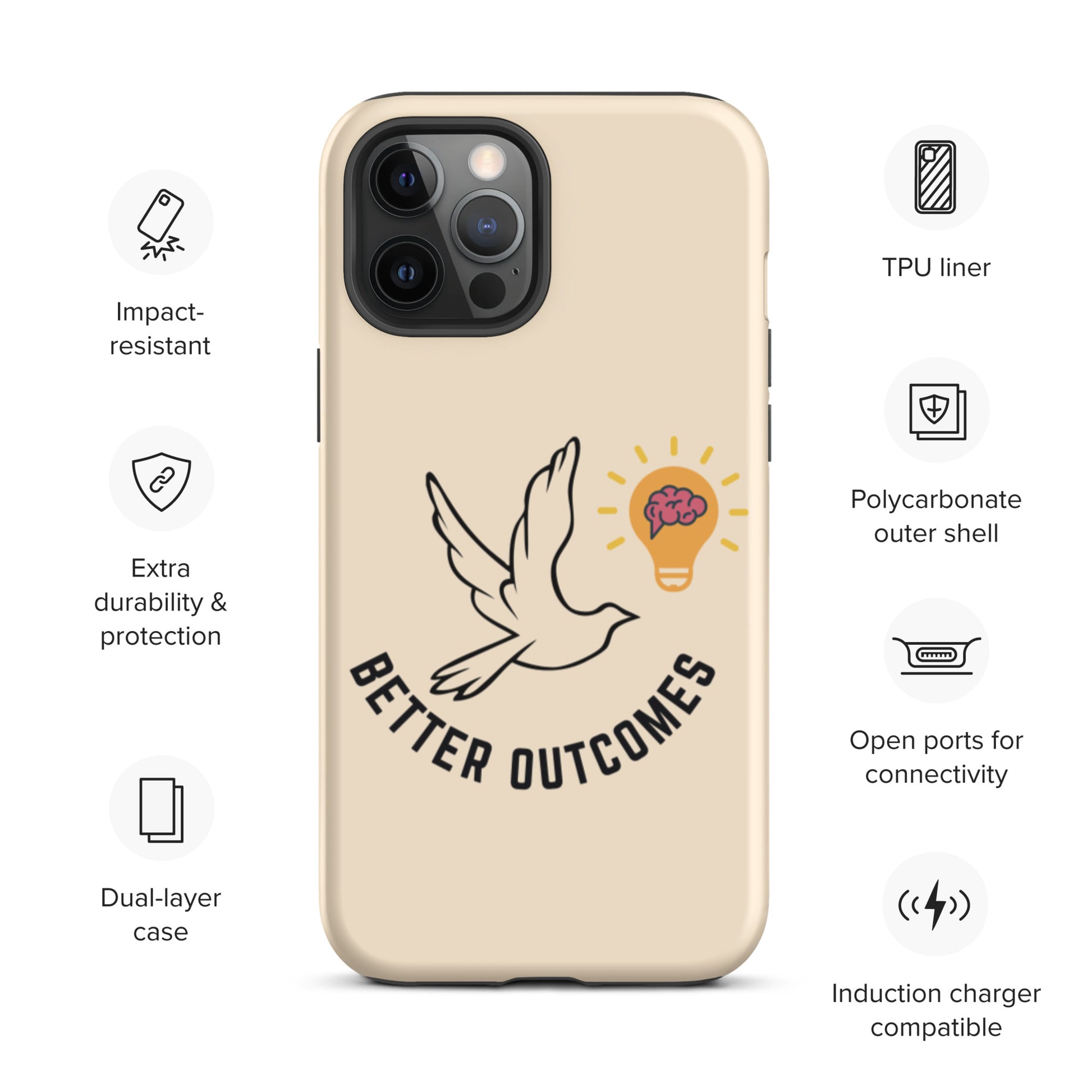 Tough iPhone case | Better Outcomes | Papaya Whip - Better Outcomes