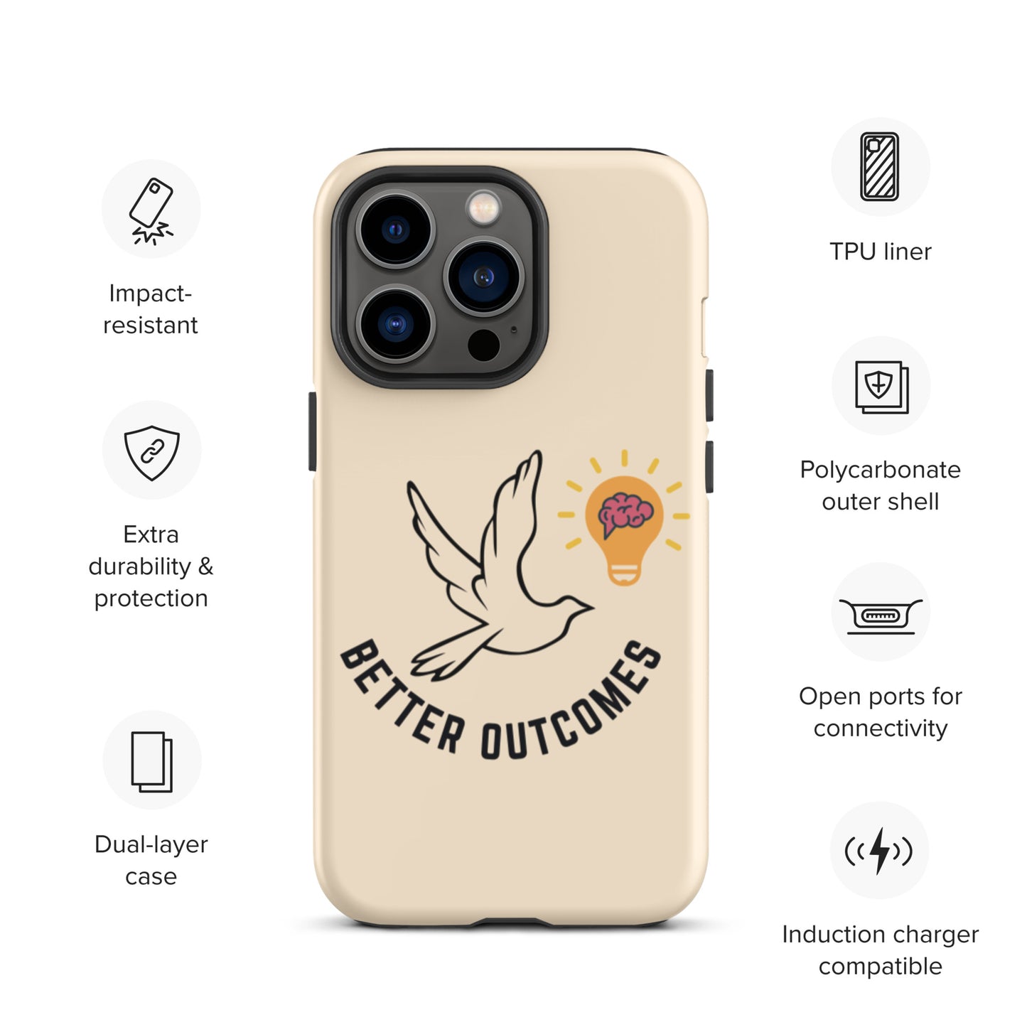 Tough iPhone case | Better Outcomes | Papaya Whip - Better Outcomes