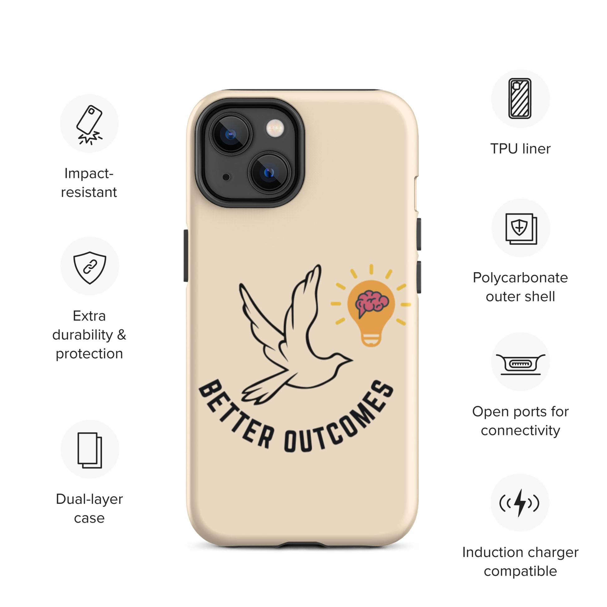 Tough iPhone case | Better Outcomes | Papaya Whip - Better Outcomes