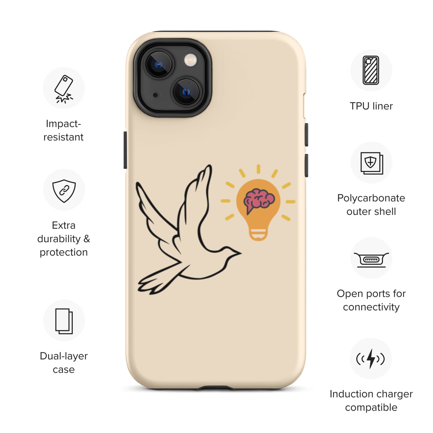 Tough iPhone case | Better Outcomes | Logo | Papaya Whip - Better Outcomes