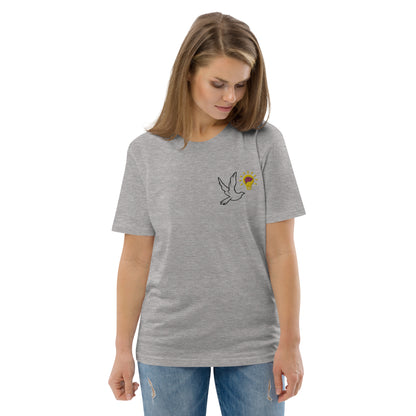 Unisex organic cotton t-shirt | Better Outcomes | Logo | White, Grey and Desert Dust - Better Outcomes