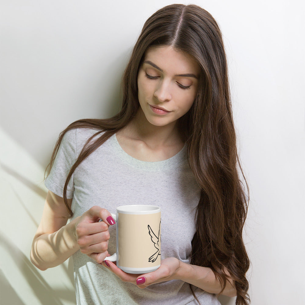 Glossy mug | Better Outcomes | Logo | Papaya Whip - Better Outcomes